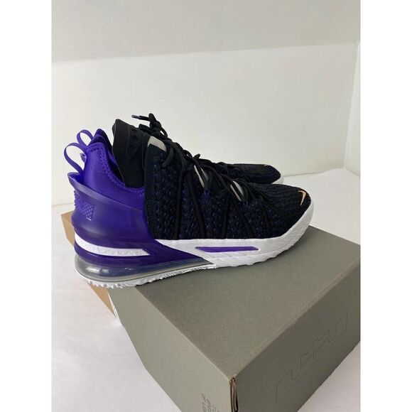 NIB Nike LeBron 18 Lakers Basketball Shoes Sneakers Black Purple Men\'s Size 10.5 main image 5